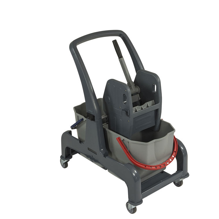 SPRiNTUS CombiX Systemwagen – Stabiler Putzwagen Mit 2x 25 L Eimern Und Doppelbackenpresse