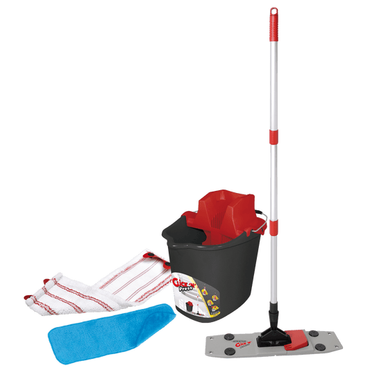 Sprintus Click ´N´ Press 7-teiliges Bodenwisch-Komplett Set inkl. Magnetstaubtuch