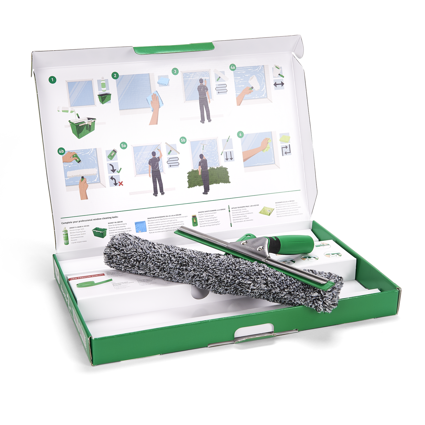 UNGER Ergo Tec Profi Glasreinigung Set 2in1 Starter Kit AK 011 A