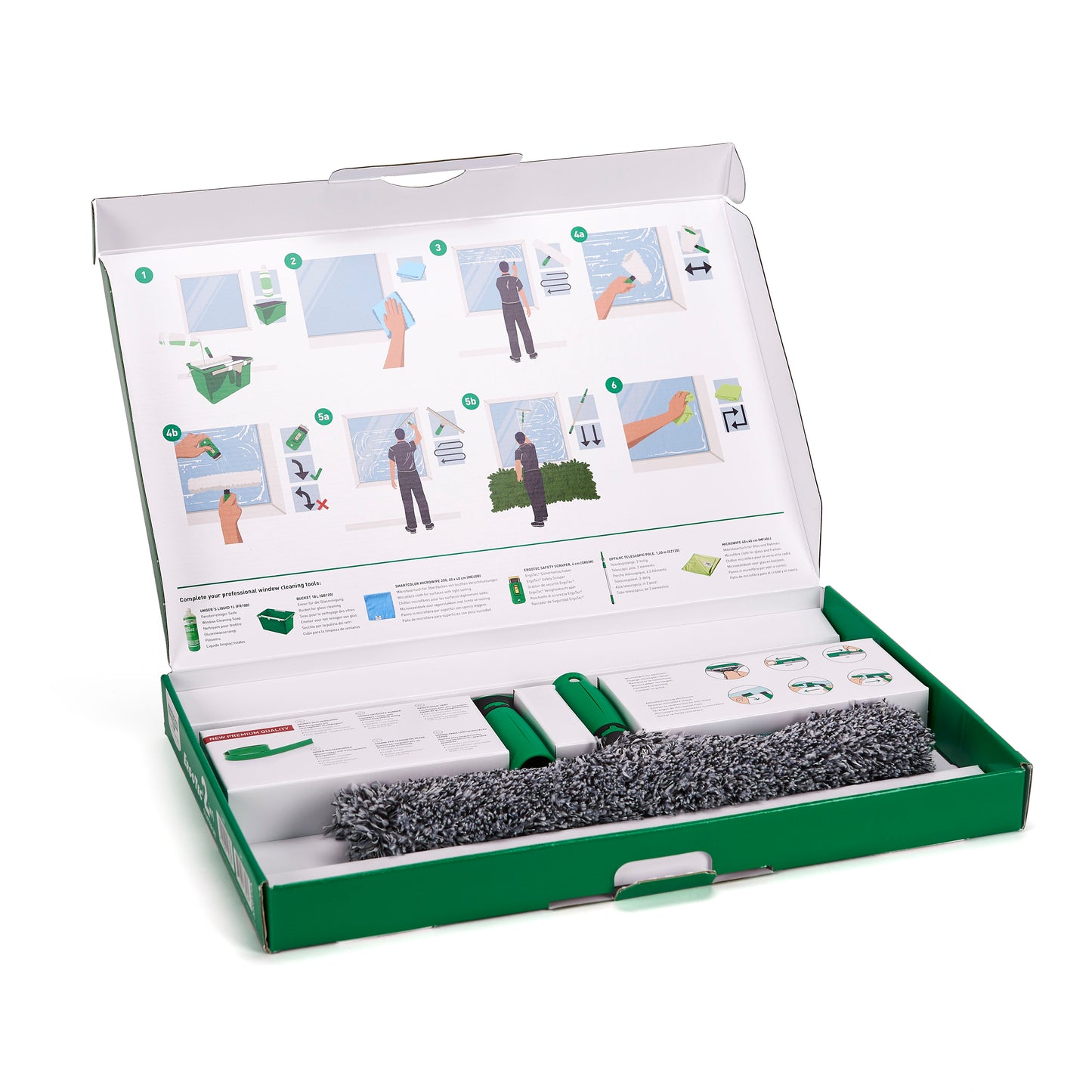 UNGER Ergo Tec Profi Glasreinigung Set 2in1 Starter Kit AK 011 A