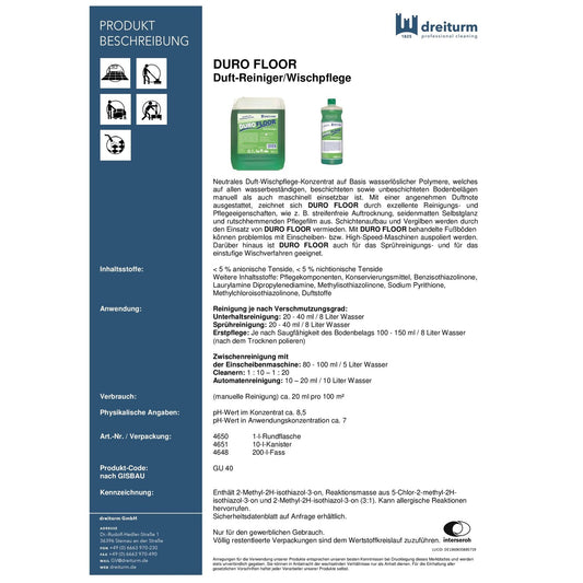 Dreiturm Duro Floor Bodenreiniger 1L
