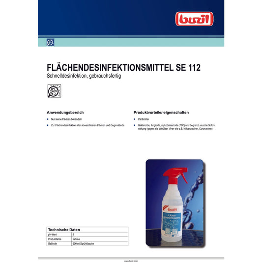 Flächendesinfektionsmittel SE 112 Buzil