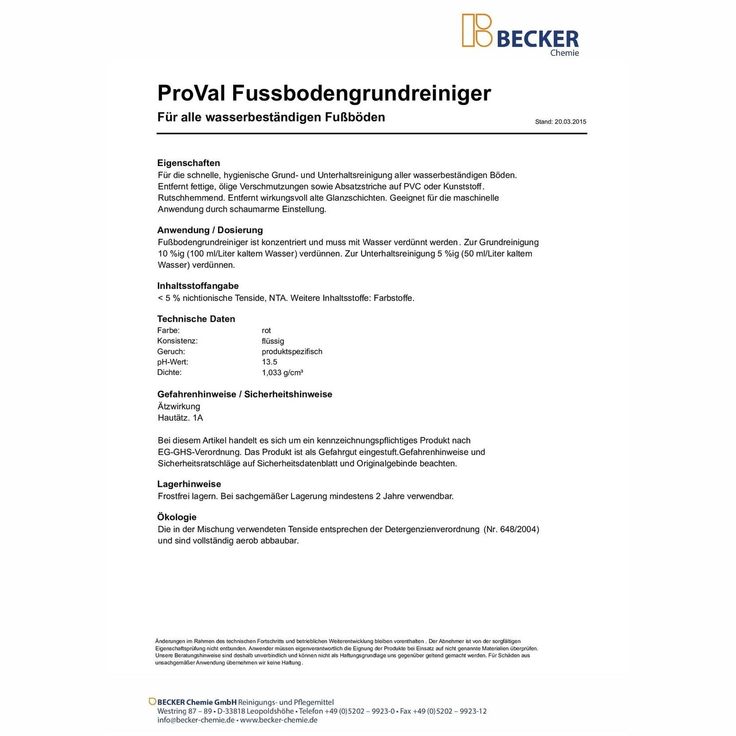 Fussbodengrundreiniger 1L / 10L