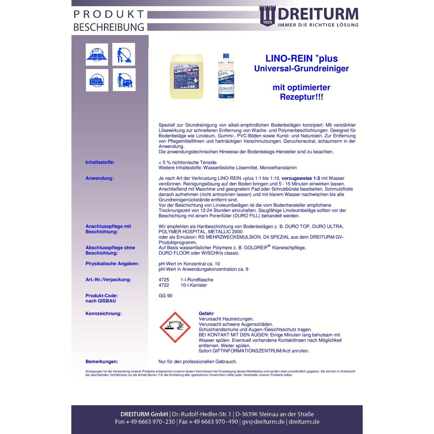 Dreiturm Lino-Rein + plus