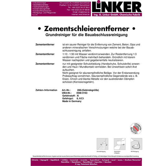 Zementschleierentferner 10L von Linker