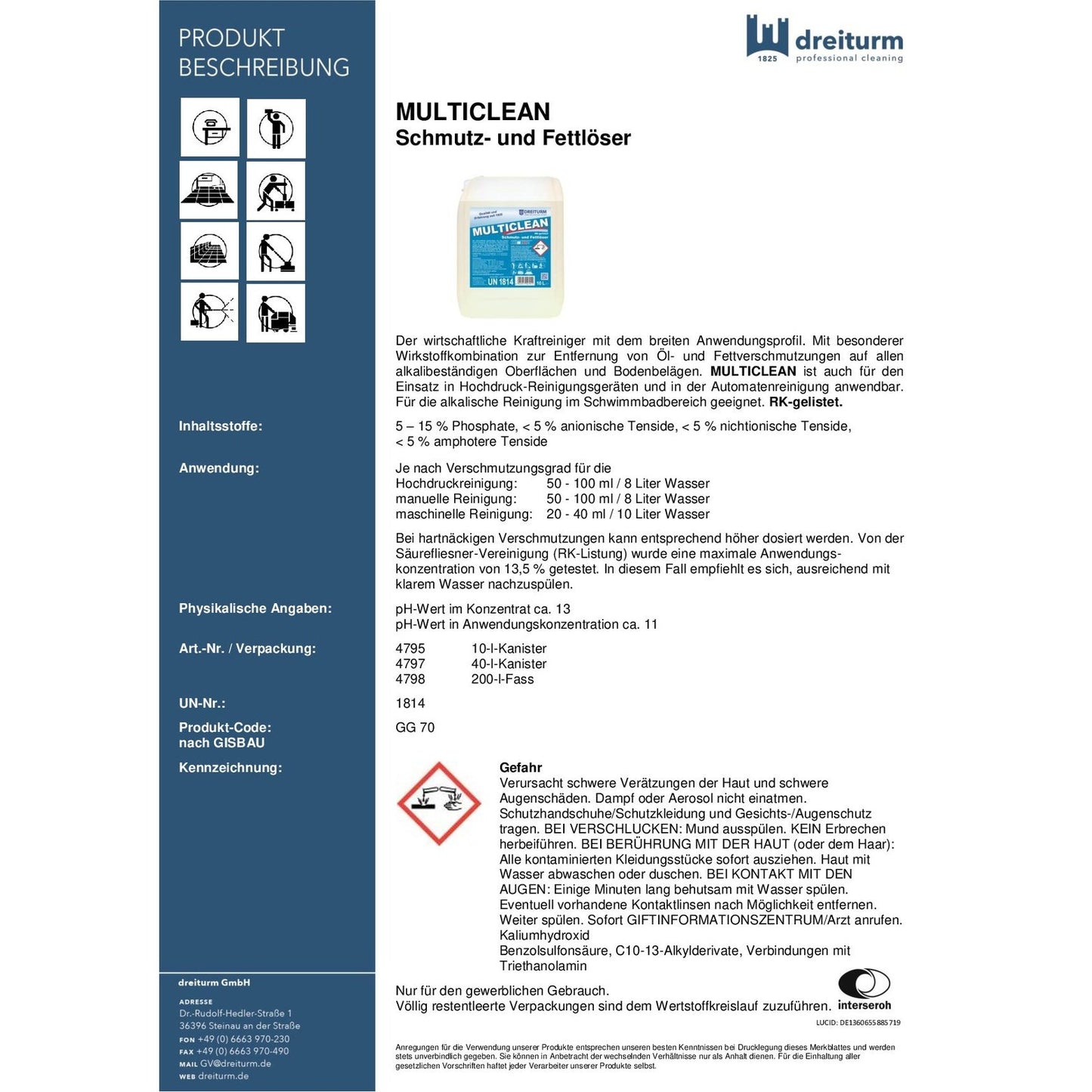 Dreiturm Multiclean Schmutzlöser