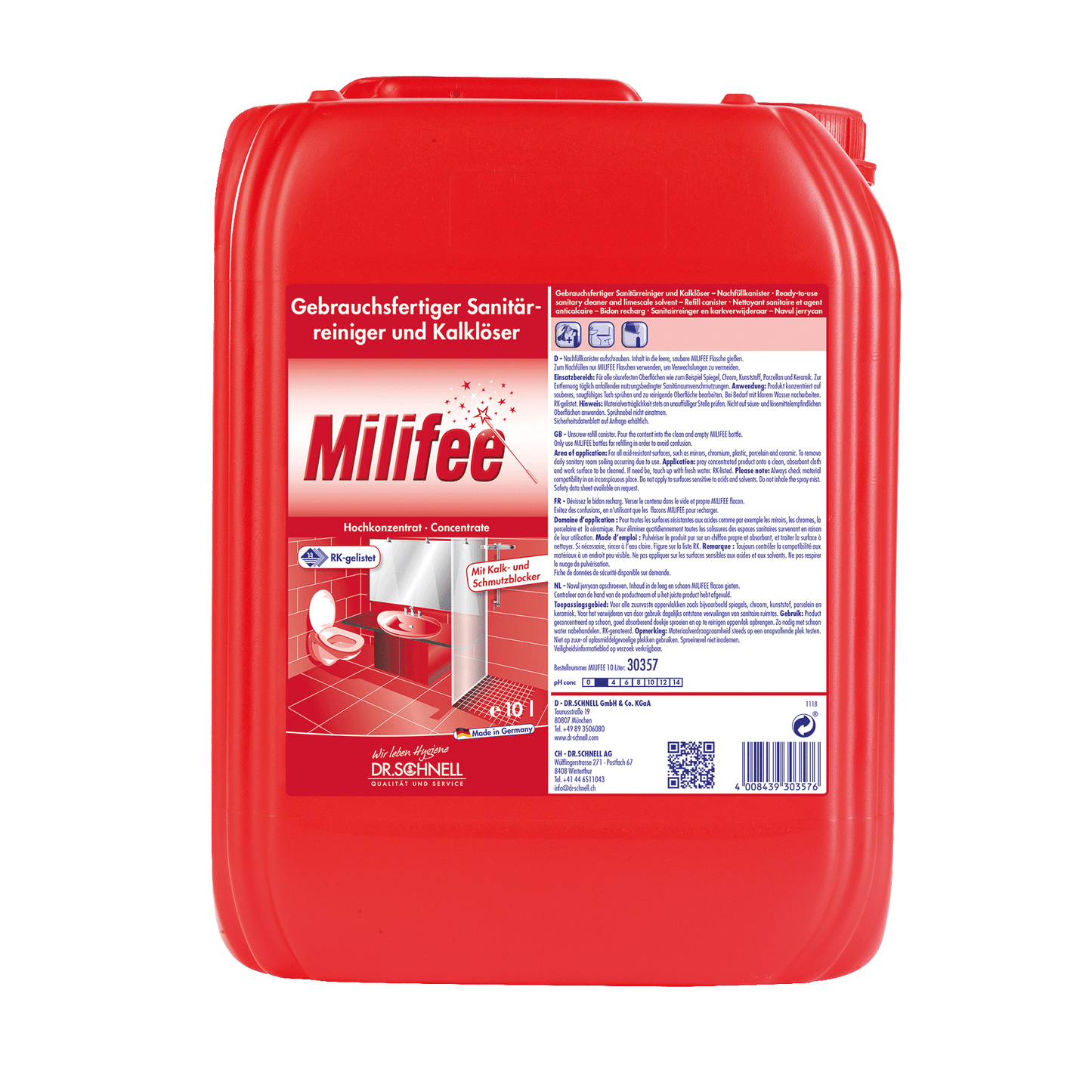 Milifee Sanitärreiniger Dr Schnell in 500ml / 10L