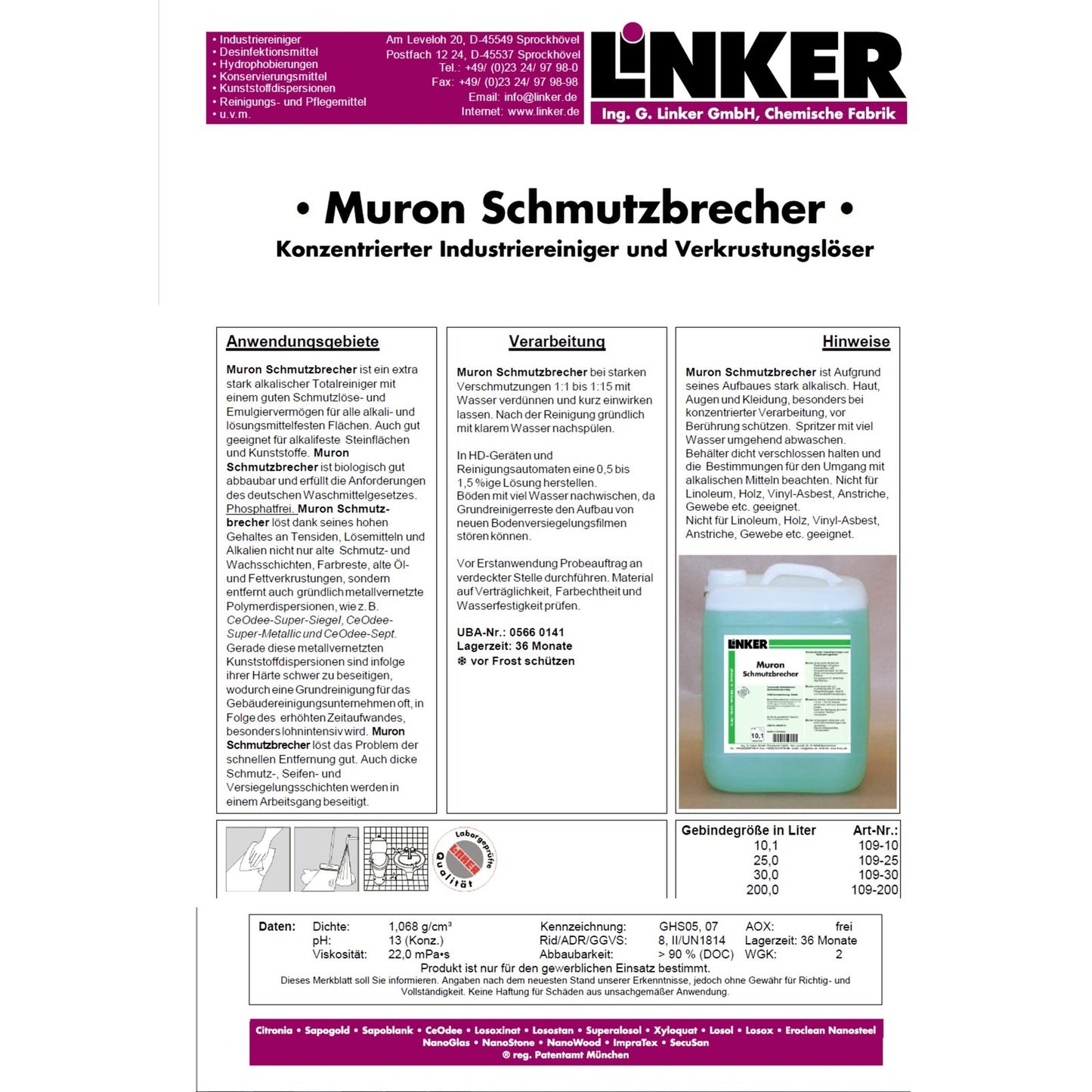 Linker Muron Schmutzbrecher 10L Industriereiniger
