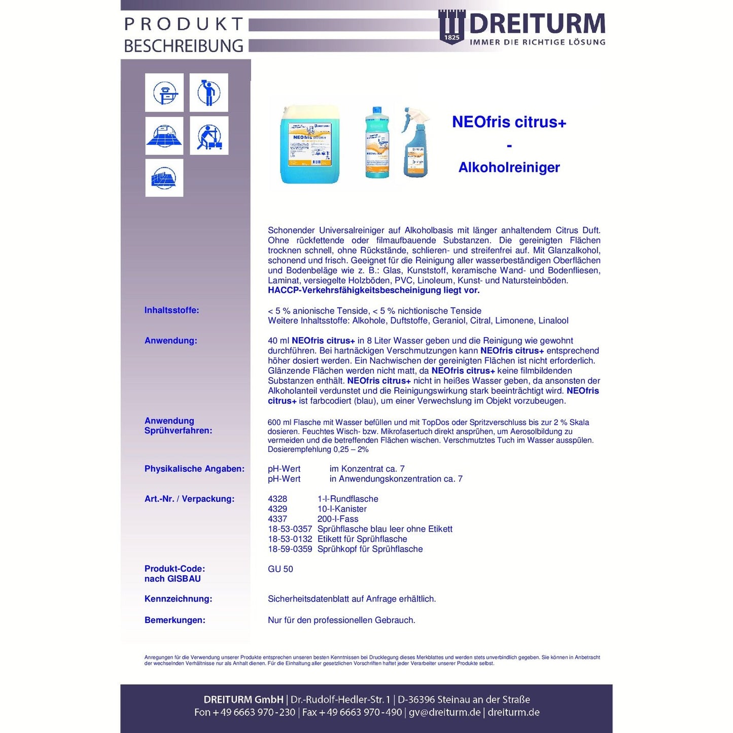 Dreiturm Neofris Citrus + Universalreiniger
