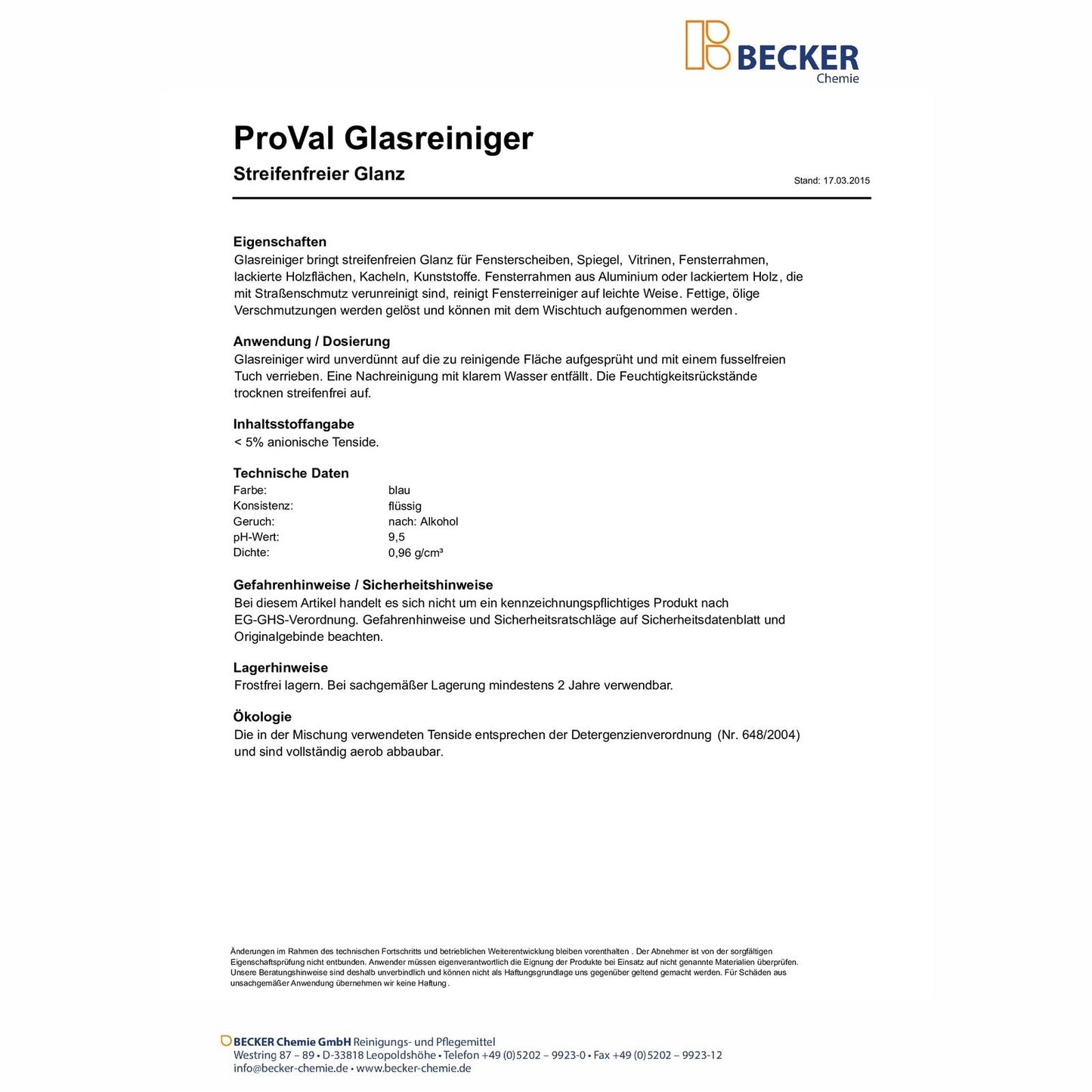 Glasreiniger 1L & 10L