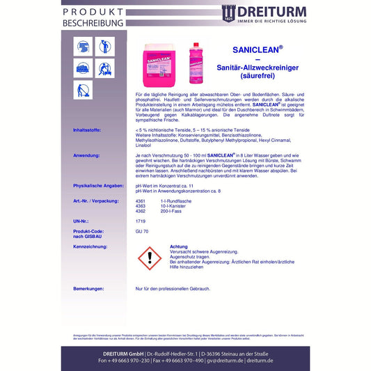 Saniclean® 1L / 10L Dreiturm