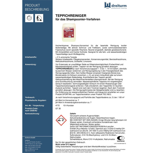 Teppichreiniger 10L Dreiturm