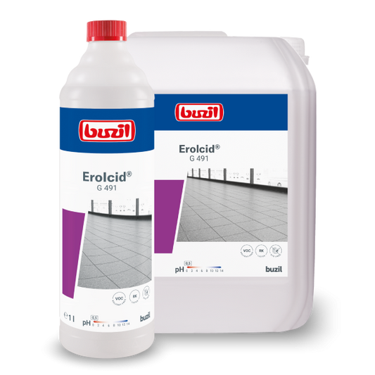 Buzil Erolcid® G 491 Saurer Intensivreiniger für Feinsteinzeugfliesen