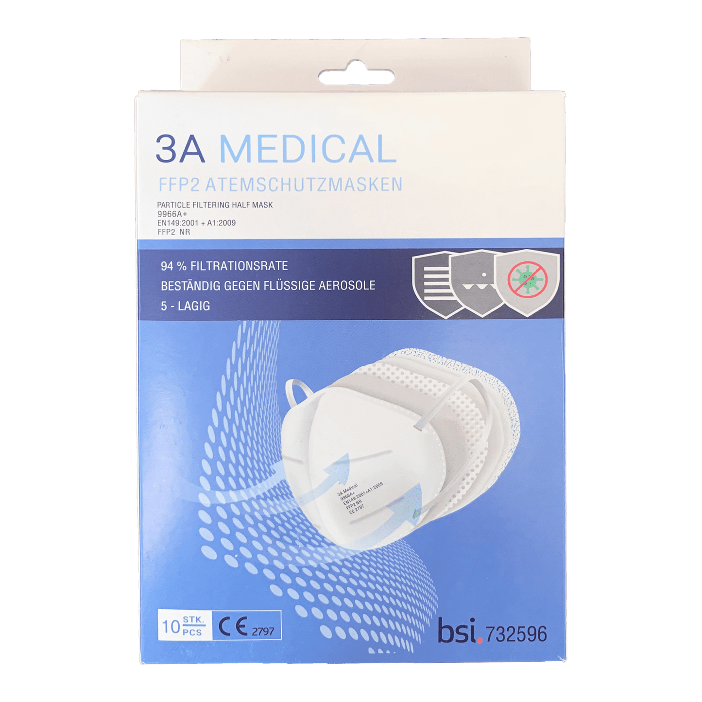 FFP 2 Mundschutz 3 A Medical Atemschutzmasken