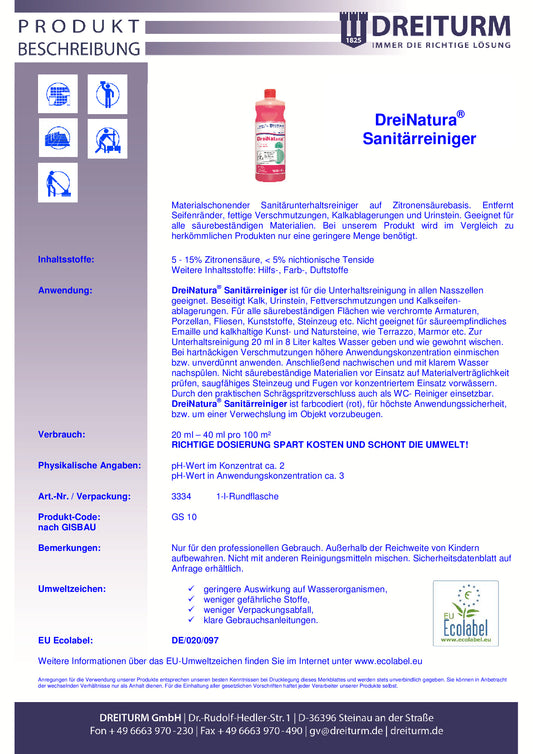 DreiNatura® Sanitary cleaner 1L