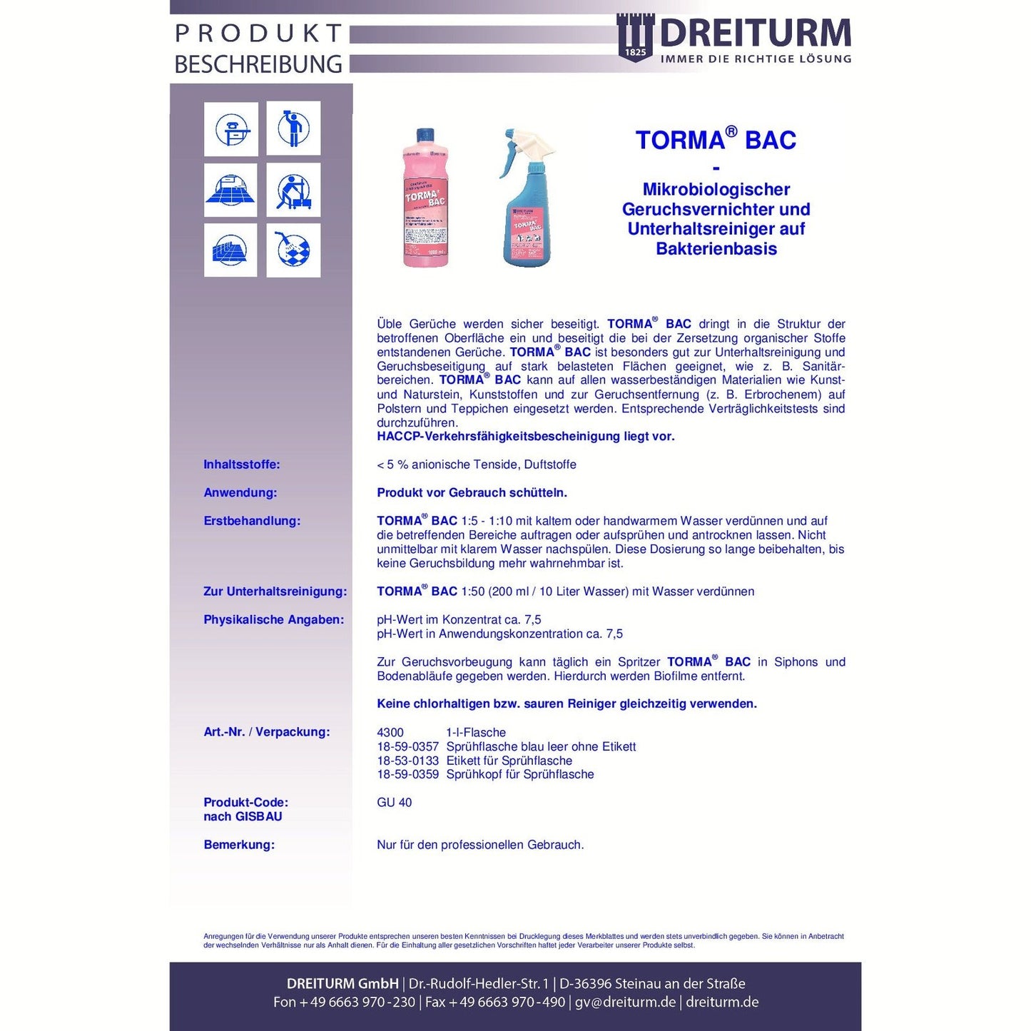 Torma® Bac 1L – 1 Plus Hygiene GmbH
